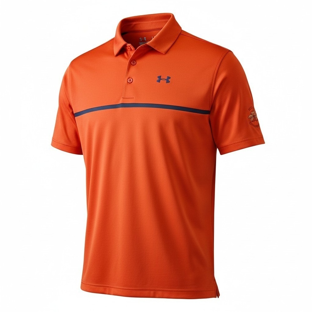 Under Armour ColdBlck HeatGear Polo Shirt Men's XL Orange Camo